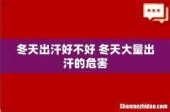冬天出汗好不好 冬天大量出汗的危害