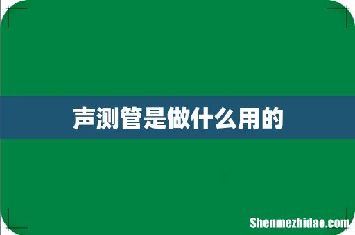 声测管是做什么用的