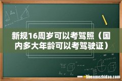 国内多大年龄可以考驾驶证 新规16周岁可以考驾照