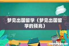 梦见出国留学的预兆 梦见出国留学