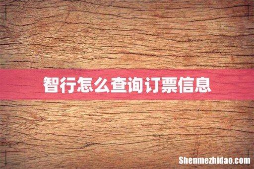 智行怎么查询订票信息
