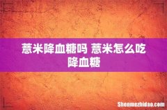 薏米降血糖吗 薏米怎么吃降血糖