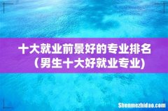 十大就业前景好的专业排名（男生十大好就业专业)