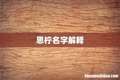 思柠名字解释