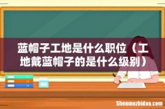 工地戴蓝帽子的是什么级别 蓝帽子工地是什么职位