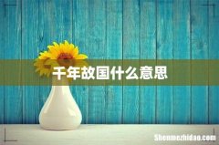 千年故国什么意思