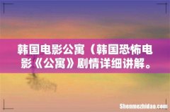 韩国恐怖电影《公寓》剧情详细讲解。 韩国电影公寓