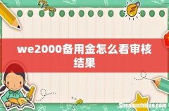 we2000备用金怎么看审核结果