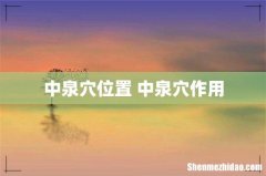中泉穴位置 中泉穴作用