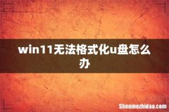 win11无法格式化u盘怎么办