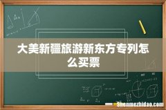 大美新疆旅游新东方专列怎么买票