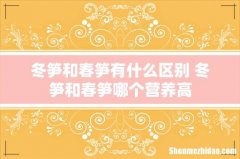 冬笋和春笋有什么区别 冬笋和春笋哪个营养高