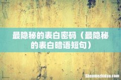 最隐秘的表白暗语短句 最隐秘的表白密码