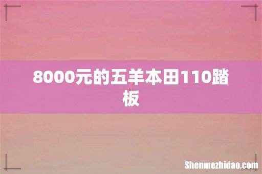 8000元的五羊本田110踏板