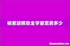 杨紫琼瞬息全宇宙票房多少