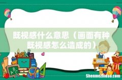 画面有种既视感怎么造成的 既视感什么意思