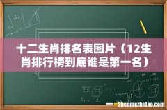 12生肖排行榜到底谁是第一名 十二生肖排名表图片