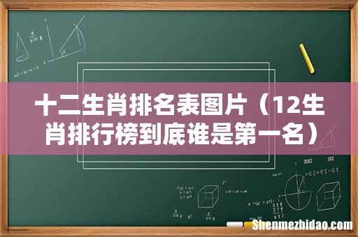 12生肖排行榜到底谁是第一名 十二生肖排名表图片