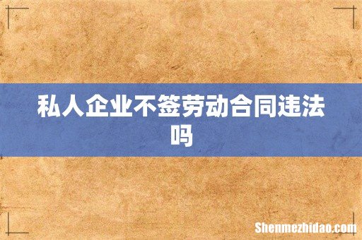 私人企业不签劳动合同违法吗