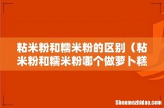 粘米粉和糯米粉哪个做萝卜糕好 粘米粉和糯米粉的区别