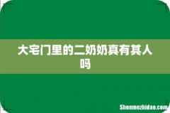 大宅门里的二奶奶真有其人吗