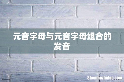 元音字母与元音字母组合的发音