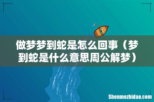 梦到蛇是什么意思周公解梦 做梦梦到蛇是怎么回事