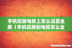 手机投屏到电视怎么全屏显示 手机投屏电视上怎么设置全屏