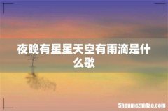 夜晚有星星天空有雨滴是什么歌