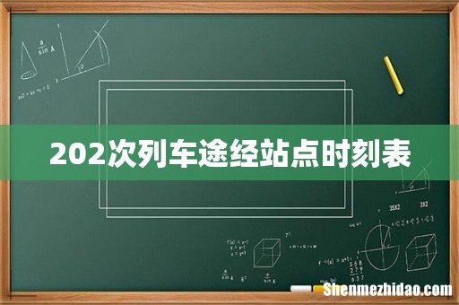 202次列车途经站点时刻表