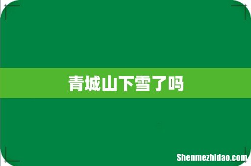青城山下雪了吗