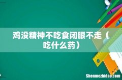 吃什么药 鸡没精神不吃食闭眼不走