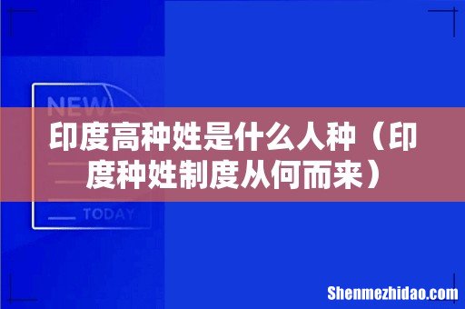 印度种姓制度从何而来 印度高种姓是什么人种