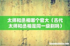 古代太师和丞相是同一级别吗 太师和丞相哪个官大