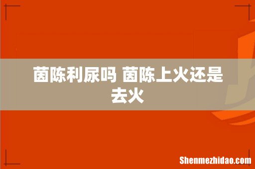 茵陈利尿吗 茵陈上火还是去火