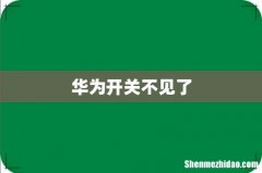 华为开关不见了