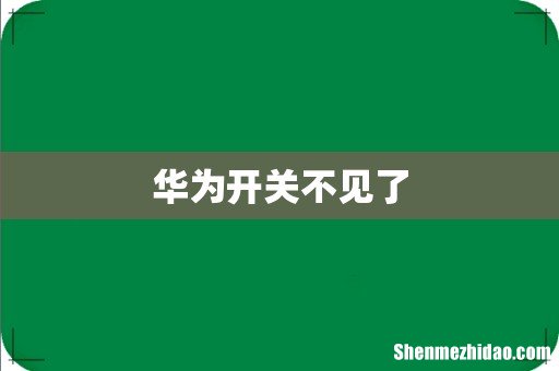 华为开关不见了