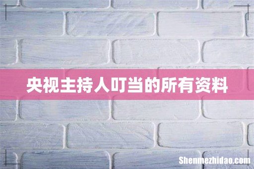 央视主持人叮当的所有资料