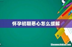 怀孕初期恶心怎么缓解