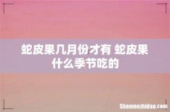 蛇皮果几月份才有 蛇皮果什么季节吃的