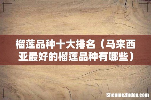 马来西亚最好的榴莲品种有哪些 榴莲品种十大排名