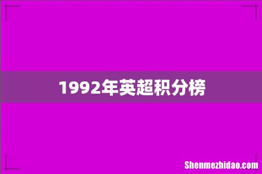 1992年英超积分榜
