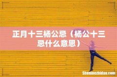 杨公十三忌什么意思 正月十三杨公忌