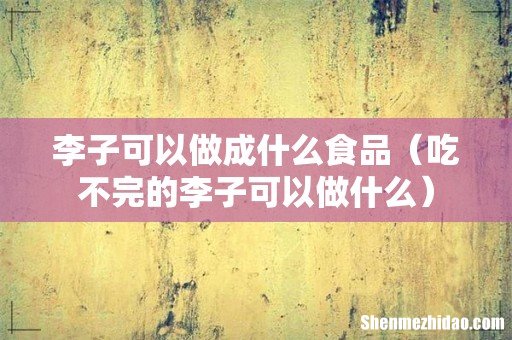 吃不完的李子可以做什么 李子可以做成什么食品