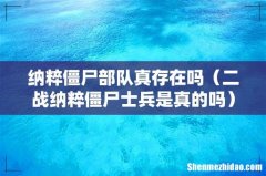 二战纳粹僵尸士兵是真的吗 纳粹僵尸部队真存在吗