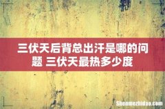 三伏天后背总出汗是哪的问题 三伏天最热多少度