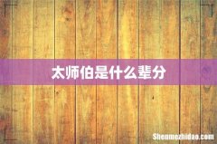 太师伯是什么辈分