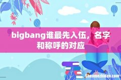 bigbang谁最先入伍，名字和称呼的对应