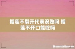 榴莲不裂开代表没熟吗 榴莲不开口能吃吗