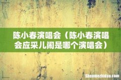 陈小春演唱会应采儿闹是哪个演唱会 陈小春演唱会